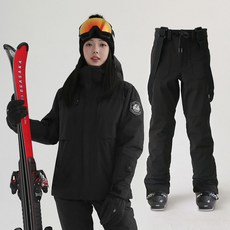 FUZZO AL에이엘 티타늄 패딩 자켓 스판 멜빵팬츠 스키복 상하세트 남녀공용 스키복세트