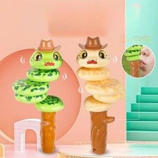 굿즈컴바인 스토어 킹받는 트위스트 뱀 장난감, 그린+옐로우, 1개