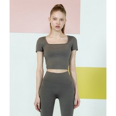 XEXYMIX 젝시믹스 젤라 인텐션 스퀘어 크롭탑 토프그레이 362618