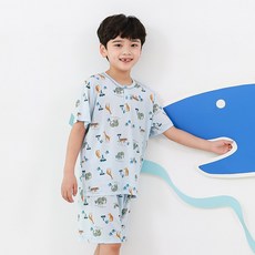 삐삐롱 [삐삐롱23SS]커닝애니멀 인견스판 반팔 파자마 상하세트