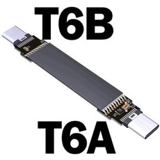직각 USB C 연장 케이블 USS USB 3.2 USB-C-USB-C 수수 플랫 케이블 Gen2x2 20G.bps 전류 용량 3A, 11) T6B-T6A - 0.8m, 1개