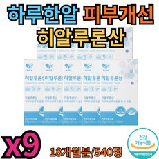 피부 보습 케어 먹는 히알루론산 피부 영양제 건강기능식품 식약처인증 20대 30대 여자 생일 선물, 9박스, 60정
