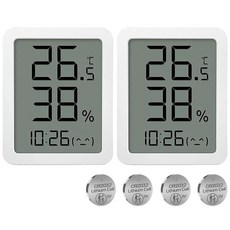 샤오미 대화면 시계 LCD 온습도계 2P, 화이트, 2개