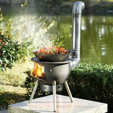 불멍화로대 불멍화로 숫불 구이 그릴 야외 바비큐, 1개, 43cm+조리도구 세트