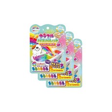 모나부로 입욕제 컬러풀 욕조 팔레트 3 개 세트 레인보우 믹스 향기 포함 MAN21, 3개, 24g