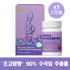 뉴트리나우 수국잎 열수 추출물 식약처 인증 90% 함유 54000mg 프리미엄정 1000mg x 60정, 1개