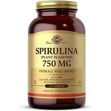 솔가 스피루리나 플랜트 프랑크톤 Solgar Spirulina 750 mg 250 정, 250정, 1개