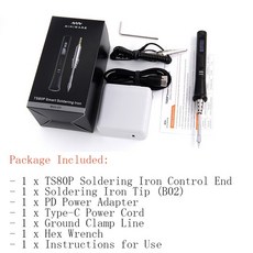 Maxgeek TS80P 휴대용 납땜 인두 키트 30W 온도 조절 가능 PD2.0 QC3.0 전원 공급 장치