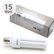 바텍 LED 스틱램프 15W 주광색 (조명 전구 백색등 콘전구 콘램프 에너지 절감형 LED램프), BT-CLED15W