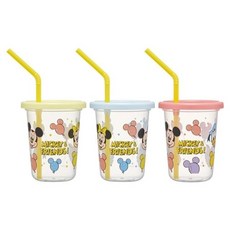 미키마우스 투명 스트로우 빨대물컵 3p세트 230ml __k254607EA, 1개