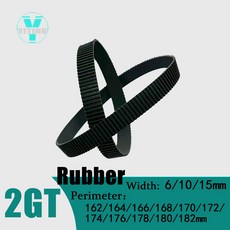 고무 폐쇄 루프 둘레 2GT 2MGT 벨트 폭 GT2 타이밍 동기 162 182mm 6mm 10mm 15mm, [01] 6mm, [10] 180mm, [01] 1 개, 1개