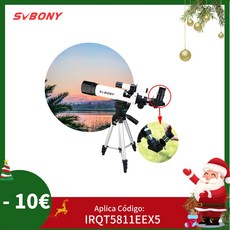 SVBONY 천문 망원경 전문 SV25 60420 + 삼각대 + 시계 행성을위한 광학 파인더 범위 조류 여행 어린이 선물|단극 /양극|, 1개, telescope