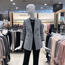 케네스레이디 여름 린넨 더블 기본 자켓