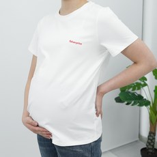 [50%할인+추가할인] 피셔프라이스 임부복 라운드 반팔 화이트