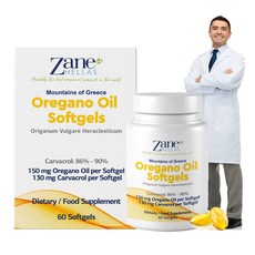 Zane Hellas 그리스 오레가노 오일 30% 캡슐 60정 (카바크롤 86~90%) 천연항생제 항산화효과 제인 헬라스, 1개, 60개