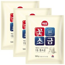해표 꽃소금, 500g, 3개