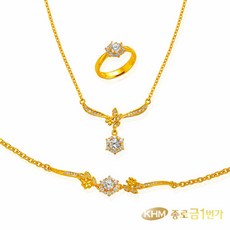 [종로금1번가] 순금 목걸이/팔찌 2종 택 24K 눈꽃 11.25g+18k 잠금