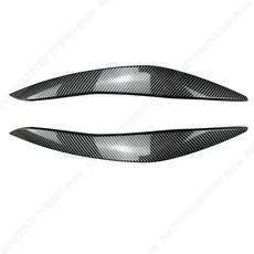 BMW 5시리즈 F10 F11 11-14년형 헤드라이트 아이리드 커버 스티커 블랙 Gloss 블랙, 카본 룩