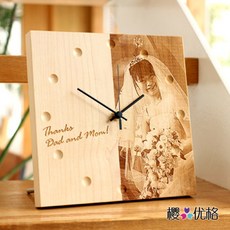 탁상시계 Hacoa일본 전통 클래식한 복고 잡동사니 고급 천연 원목 벽걸이시계, C04-단풍(얇은 처방)예약구매 1주