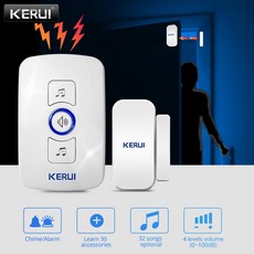 KERUI M525 32 곡 옵션 도어 차임 홈 보안 환영 무선 초인종 스마트 초인종 알람 LED 조명 500 피트, 20)1 receiverWH 미국 플러그, 20)1 receiverWH 미국 플러그