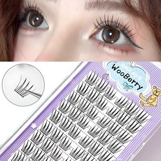우베리 인조 가닥속눈썹 아이돌 포인트래쉬 A형 자연스러운 속눈썹연장 대용량 아이래쉬 10줄 60모, 1개 1개