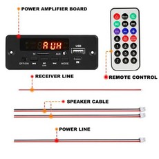 스피커용 블루투스 5.0 USB TF FM 라디오 모듈 핸즈프리 음성 레코드 50W 앰프 12V MP3 디코더 보드 25W 5V, 01 50W, 01 50W - mb2300플레이어모듈