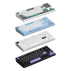 [CY] MCHOSE GX87 /GX87 SE 무선 기계식 게이밍 키보드 CNC알루미늄 객제화축체 gasket전키핫스왑 RGB라이트 최신버전, GX87 SE블랙그라이데이션(거울백보드), KTT안개블루축
