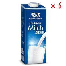 바이엔슈테판 UHT 밀크 팻, 6개, 1L