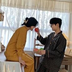 모달면 순면 신혼부부 커플잠옷 홈웨어 파자마 세트