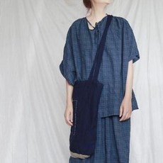 썬왕 여자 라미 블루 팬츠 체크무늬 바지