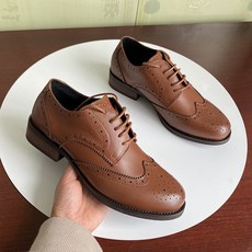 여성앤티크단화통가죽옥스퍼드