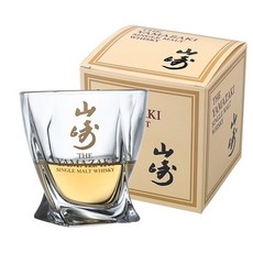 일본수출용 YAMAZAKI 야마자키 뒤틀린 모양 핸드메이드 크리스탈 위스키 글라스 300ml, 6개