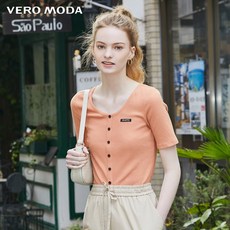 VEROMODA 여름 현아한 무드 쇄골 매너 디자인 감각 숏 하이웨스트 귀마 소녀 여성