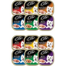시저 버라이어티팩 반려동물 습식사료 6종 x 2p 세트, 01. 버라이어티, 12세트