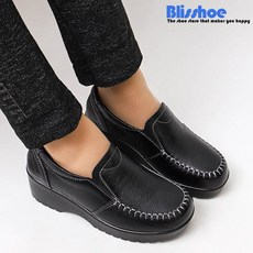 블리슈 리엘라 가죽단화 5cm 키높이슬립온 가죽슬립온