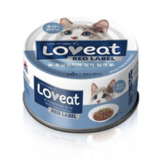 사조 러브잇 레드라벨 고양이 간식캔 160g, 흰살참치 + 멸치 혼합맛, 5개