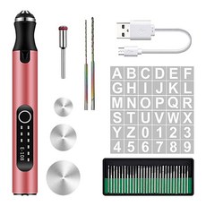 충전식 DIY 미니 조각사 에칭 펜 전기 조각 도구 키트 유리 나무 돌 조각용 신제품, Pink, 1개