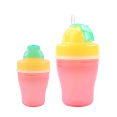 [더블하트] 더블레이어 스트로컵 180ml(핑크옐로우), 1개