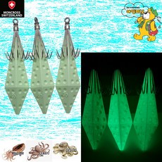 [아엠피싱]몽크로스 에기프리 A타입 다이아몬드형 바늘 봉돌애자 3PCS/EGI FREE DIAMOND A/ 주꾸미 문어 갑오징어 한치, 30호