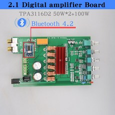 HIFIDIY TPA3116D2 2.1 서브 우퍼 증폭기 보드 자동차 디지털 오디오 증폭기 2X50W + 100W 홈베이스 서브, 02 Bluetooth 4