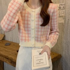체크가디건