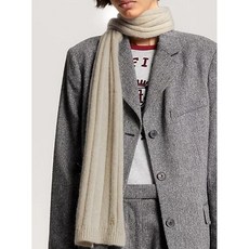 TOMMY HILFIGER RIB-KNIT MONOGRAM SCARF AW0AW15351ABH Cashmere Cream