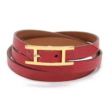 [뉴욕명품] Hermes(에르메스) 팔찌 레드 하피3 스트랩 레더 팔찌(Q각인)