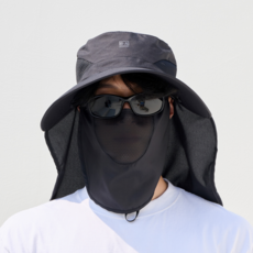비안 UV자외선 햇빛 차단 등산 모자, 블랙