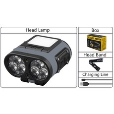 헤드랜턴 헤드램프 헤드라이트 다기능 LED 캡 클립 USB 충전식 손전등 내장 배터리 야외 캠핑 토치, 1개, 7) Full set B
