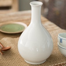 한국 전통 백자 호리병 주병, 1개, 백자 주병