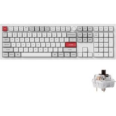 키크론 기계식 키보드 저소음 Mac Windows Linux용 Q6 Pro 풀사이즈 블루투스 풀 알루미늄 QMK VIA 프로그래밍 가능 노브 KSA 더블샷 PBT 키캡 핫 스왑, Keychron K Pro Brown Switch