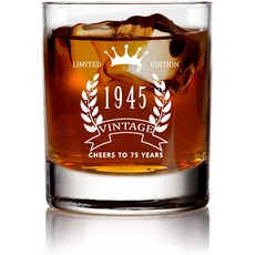 스카치 글래스 스니 프터 글래스 생일 스카치 글래스 그를위한 스카치 글래스 Age to Perfaction Glass 75 세까지 건배 :