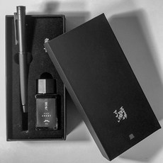 [국내배송/당일출고] 블랙 포레스트 매트블랙&버치화이트 입문용 만년필 선물세트 (잉크증정), 매트블랙+카트리지(블랙/10개), EF