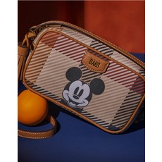 23FW [DAKS X DISNEY] 미키마우스 가죽배색 체크 크로스백 DCBA3F705W2